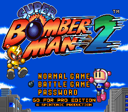 Super Bomberman 2 - Go For Pro Editon Title Screen